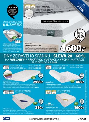 akční leták Jysk 2.5.2019-15.5.2019