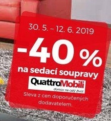 -40% na sedací soupravy Quattro Mobili