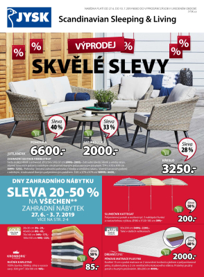 akční leták Jysk 27.6.2019-10.7.2019