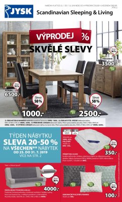 akční leták Jysk 25.7.2019-7.8.2019