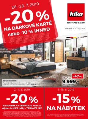 akční leták Kika nábytek 25.7.2019-7.8.2019