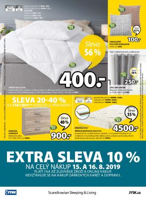 akční leták Jysk 15.8.2019-28.8.2019
