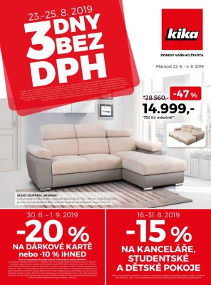 akční leták Kika nábytek 22.8.2019-4.9.2019