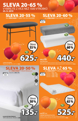 akční leták Jysk 19.9.2019-2.10.2019