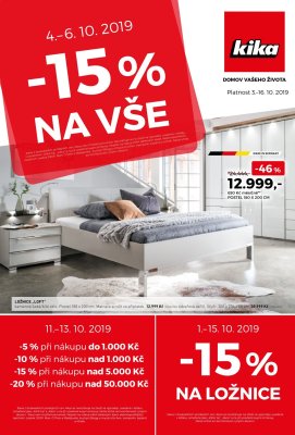 akční leták Kika nábytek 3.10.2019-16.10.2019