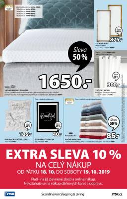akční leták Jysk 17.10.2019-30.10.2019