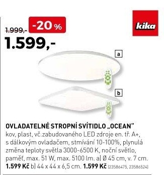 Ovladatelné stropní svítidlo Ocean