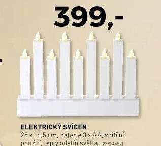 Elektrický svícen 25x16,5