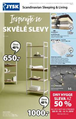 akční leták Jysk 31.10.2019-13.11.2019