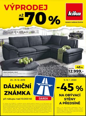 akční leták Kika nábytek 23.12.2019-12.1.2020