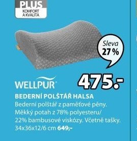 WELLPUR BEDERNÍ POLŠTÁŘ HALSA