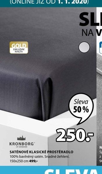 Saténové klasické prostěradlo