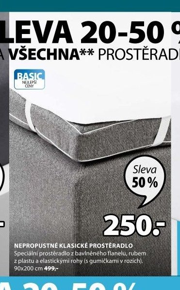 Nepropustné klasické prostěradlo