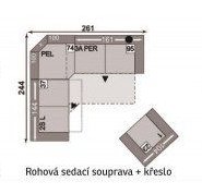 Rohová sedací souprava + křeslo