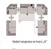 Sedací souprava ve tvaru „U“