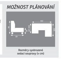 Rozměry vyobrazené sedací soupravy