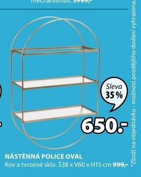 NÁSTĚNNÁ POLICE OVAL