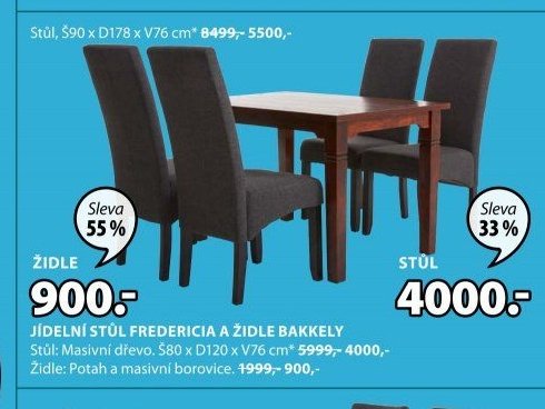 JÍDELNÍ STŮL FREDERICIA A ŽIDLE BAKKELY