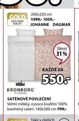 Saténové povlečení JOHANNE/DAGMAR