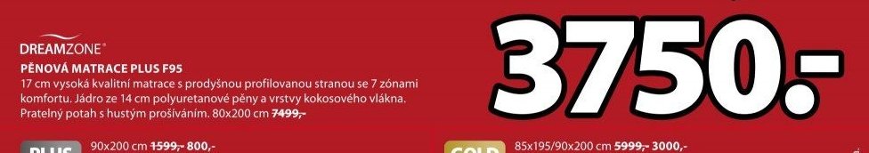 DREAMZONE PĚNOVÁ MATRACE PLUS F95