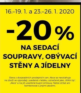 -20% na sedací soupravy, obýváky a jídelny
