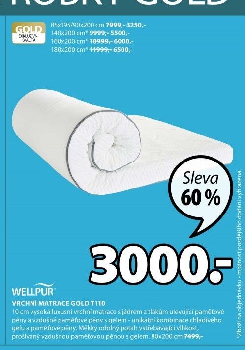 VRCHNÍ MATRACE GOLD T110