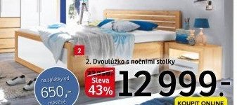 Dvoulůžko s nočními stolky Fernando