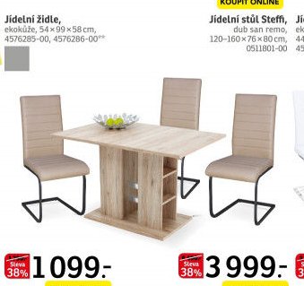 Jídelní stůl Steffi, dub san remo