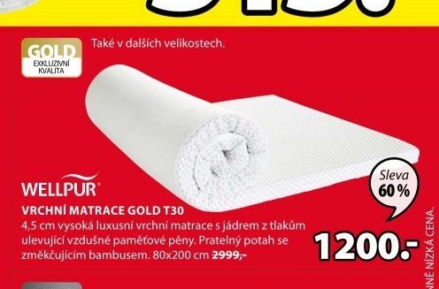 VRCHNÍ MATRACE GOLD T30