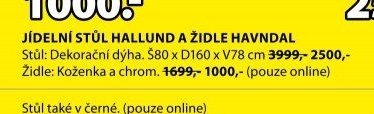 JÍDELNÍ STŮL HALLUND A ŽIDLE HAVNDAL