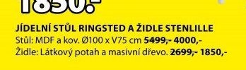 JÍDELNÍ STŮL RINGSTED A ŽIDLE STENLILLE