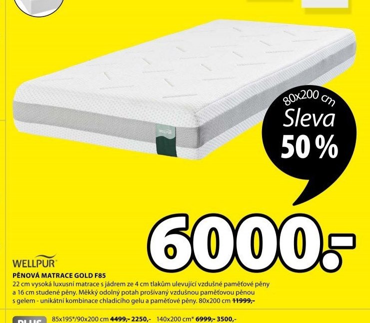 Pěnová matrace WELLPUR GOLD F85