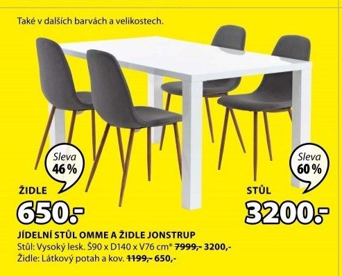 JÍDELNÍ STŮL OMME A ŽIDLE JONSTRUP