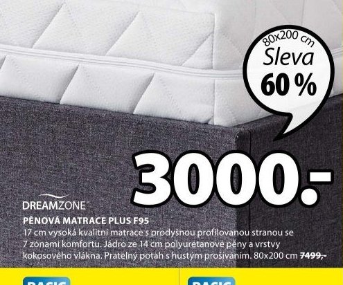 PĚNOVÁ MATRACE PLUS F95