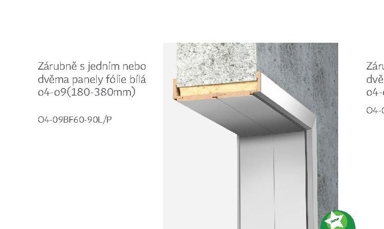 Zárubně s jedním nebo dvěma panely fólie bílá 04-09