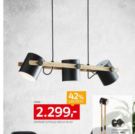 ZÁVĚSNÉ SVÍTIDLO, DÉLKA 78 CM