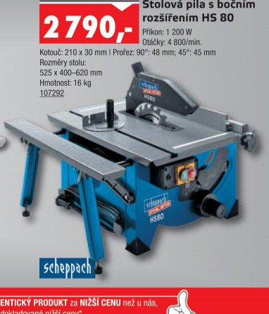 Stolová pila s bočním rozšířením HS 80