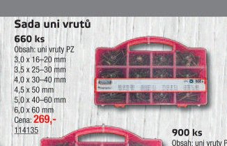 Sada uni vrutů 660 ks