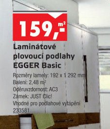 Laminátové plovoucí podlahy EGGER Basic