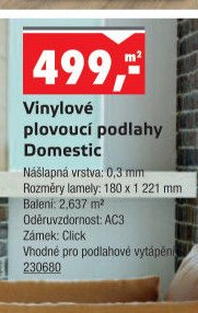 Vinylové plovoucí podlahy Domestic
