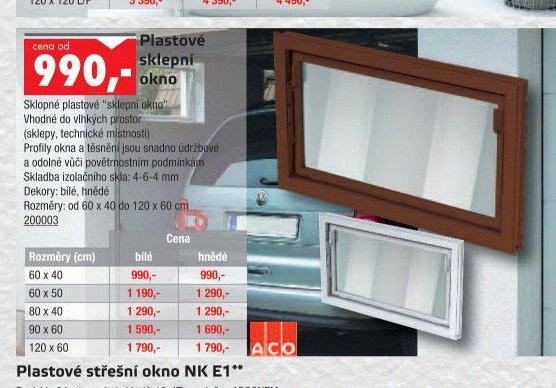 Plastové sklepní okno