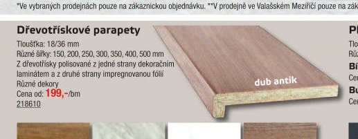 Dřevotřískové parapety