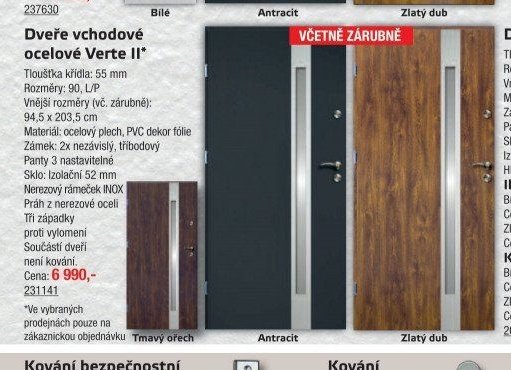 Dveře vchodové ocelové Verte I*