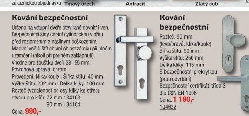 Kování bezpečnostní