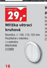 Mřížka větrací kruhová