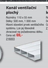 Kanál ventilační plochý