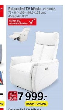 Relaxační TV křeslo, bílé