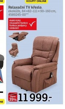 Relaxační TV křeslo, hnědé