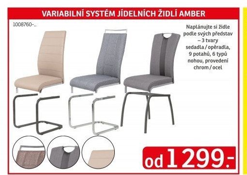 Variabilní systém jídelních židlí Amber