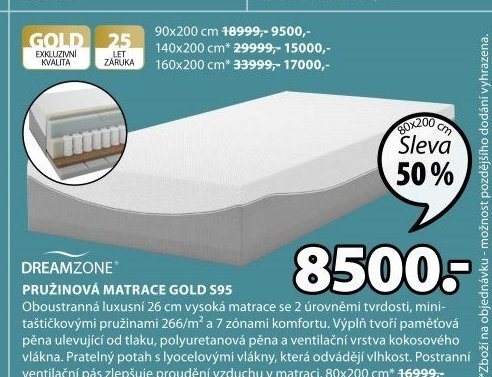 Pružinová matrace GOLD S95